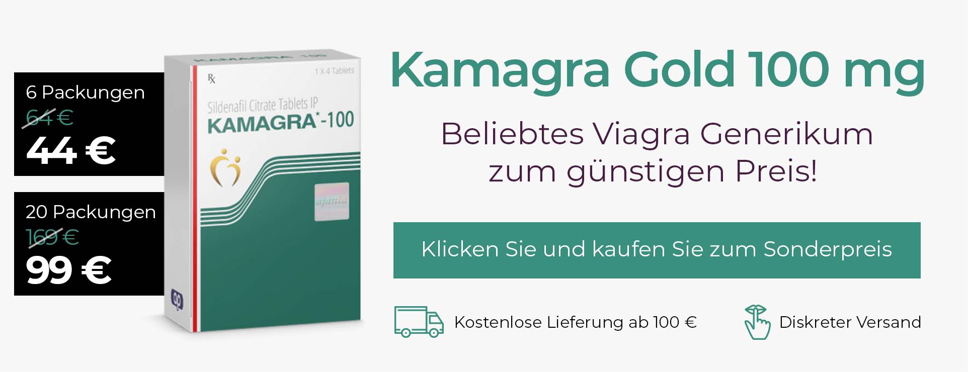 Kamagra Gold 100 mg Sildenafil – Sonderangebot