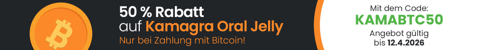 Kamagra Oral Jelly - 50 % Rabatt nur bei Zahlung mit Bitcoin